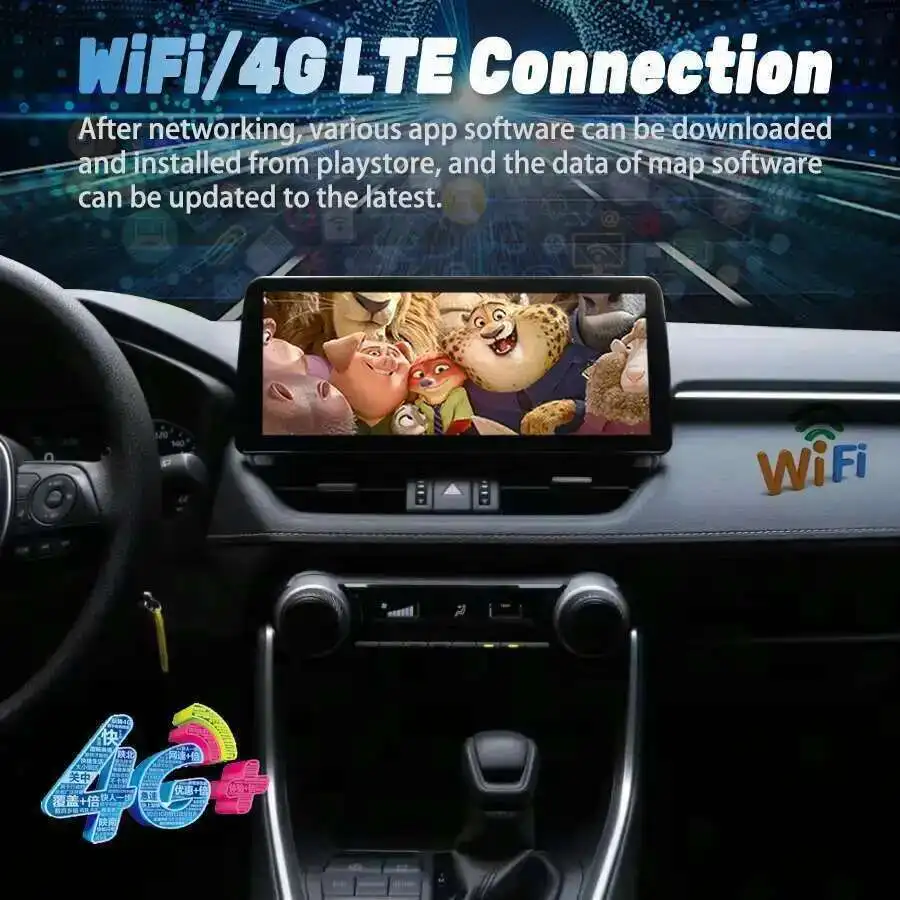 12.3inch Android Auto Carplay Car Radio For Toyota Rav4 Prime XSE 2021 2025 Wireless Multimedia Player GPS Navi Speaker