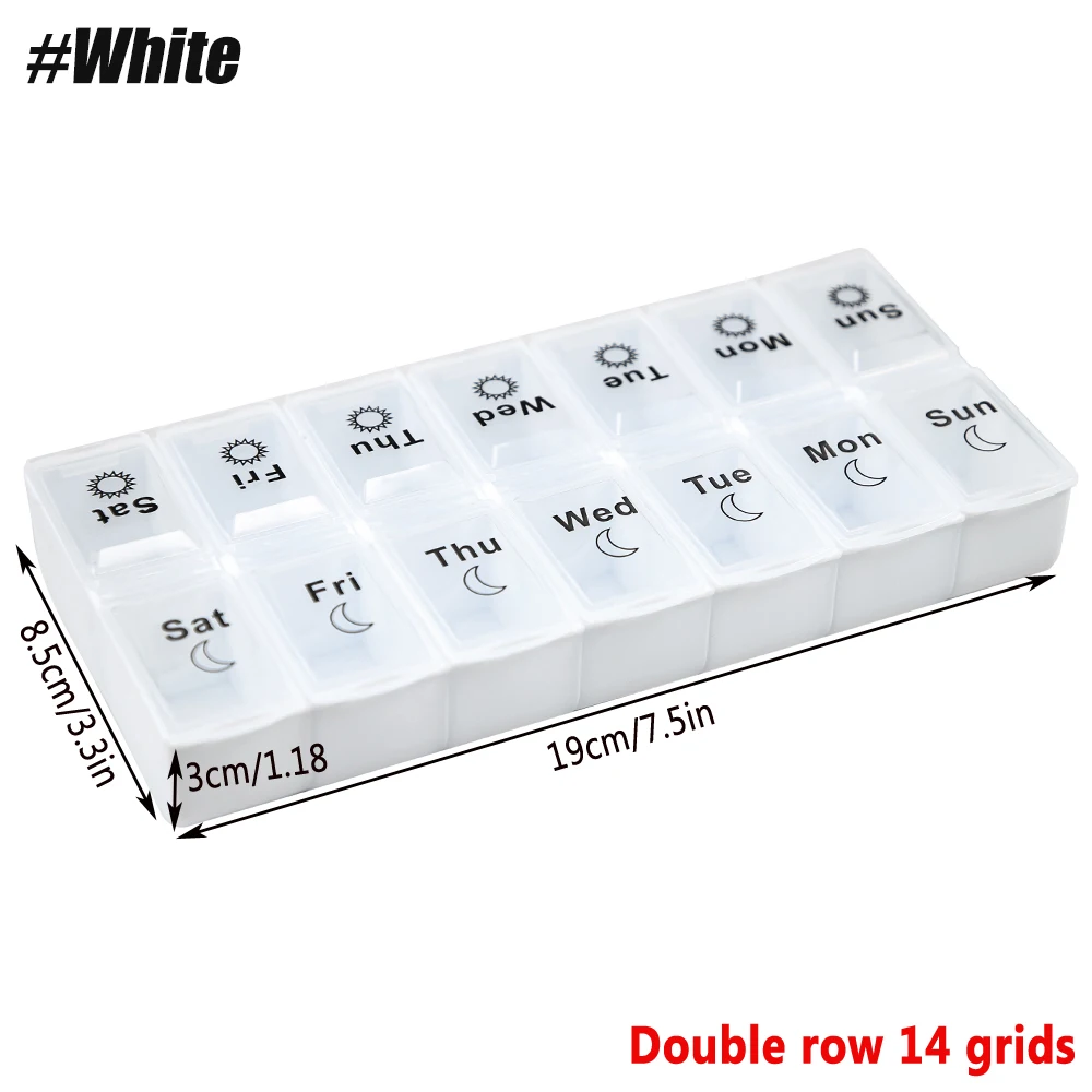 1 kleiner wöchentlicher Pillen-Organizer für 7 Tage, Tages-Pillenetui im Taschenformat, Tagesplaner, Pillenbox für Pillen/Vitamin/Fischöl/Ergänzungsmittel – Detail 9