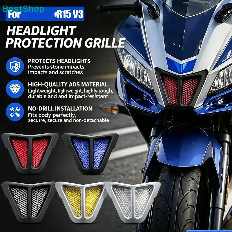 For R15 V3 2018 2019 2020 Aluminum Mesh Air Inlet Guard Head Cover Protector