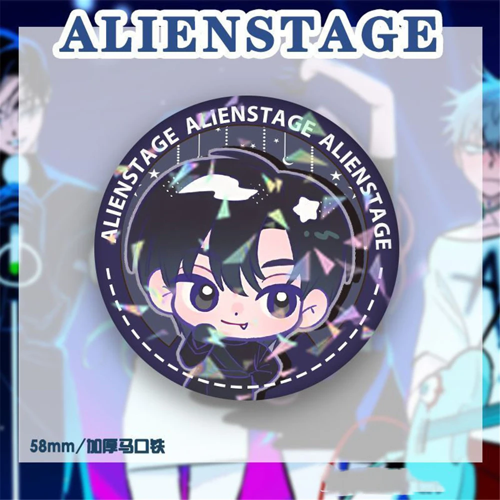 58mm Anime ALIEN STAGE Kawaii Sua Mizi Till Luka Ivan Hyuna Cosplay COSTUME Badge Pin SPTE Tinplate Brooch﻿ Prop Gilf
