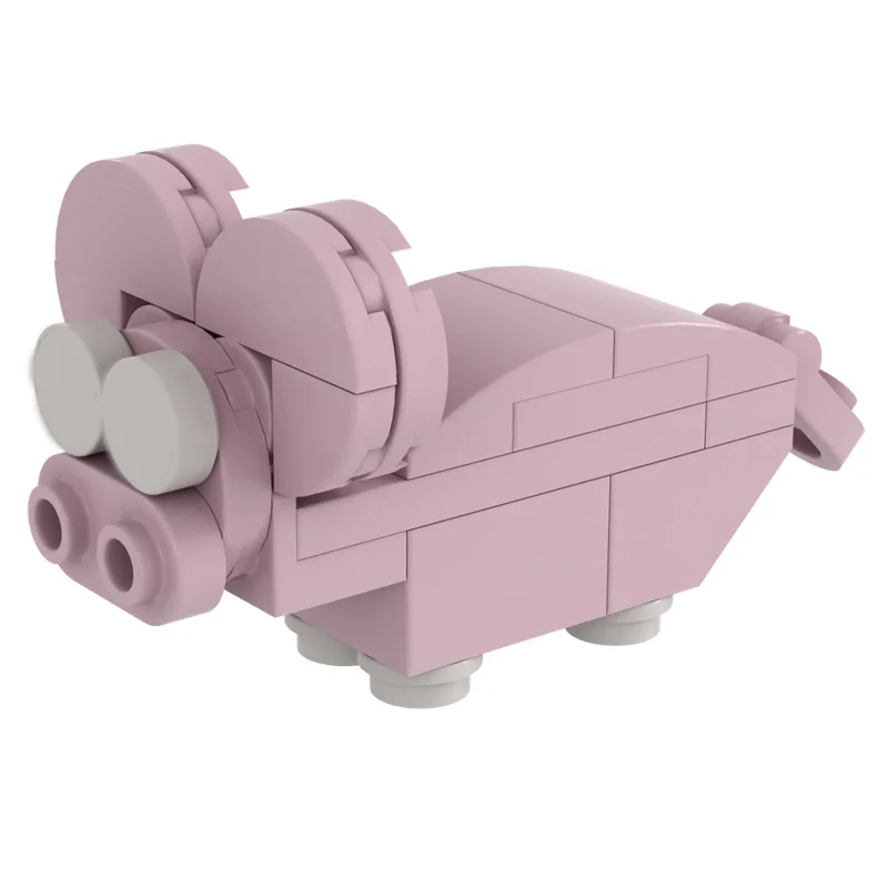 

26-детали MOC, милая розовая свинья, модульные строительные блоки, модель дисплея, кирпичи для детей, развивающие игрушки для самостоятельной сборки, подарок на день рождения