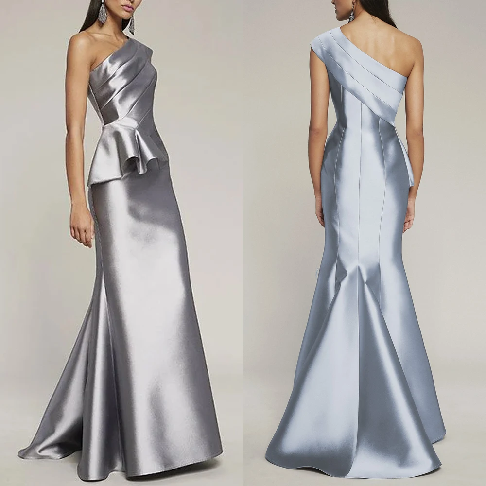 

Customized Elegant One Shoulder Dress A-Line Evening Dresses Occasion Formal Exquisite High Quality Prom Party Gowns for Women