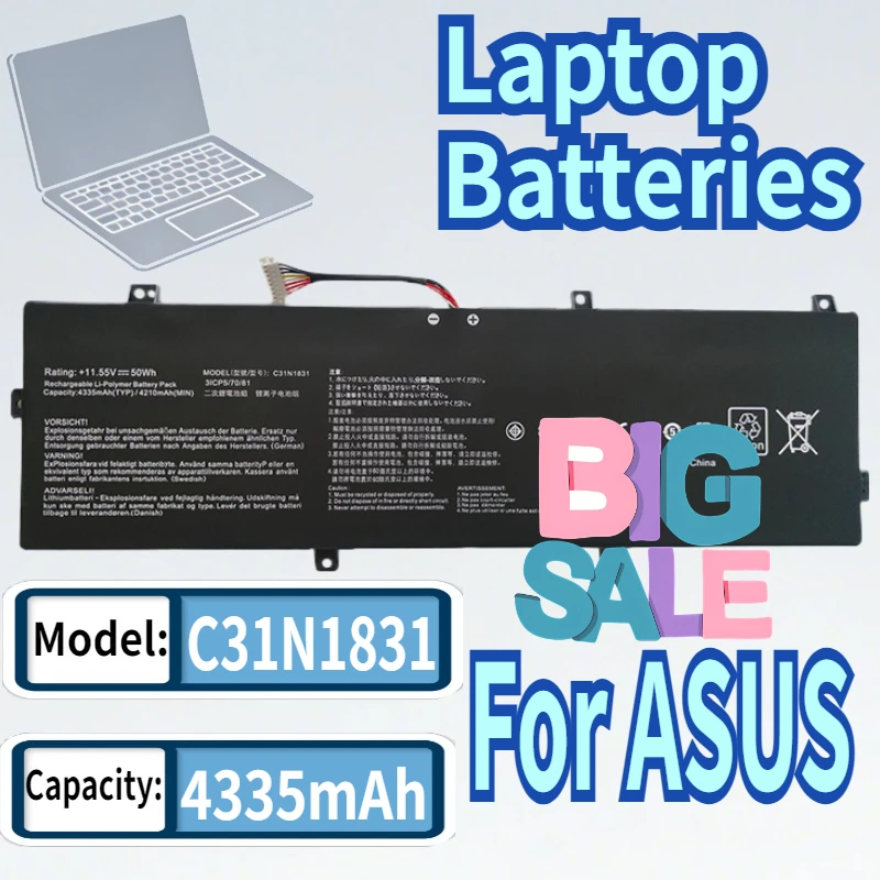 4335mAh C31N1811 Laptop Battery For ASUS UX433FN-2S BX433FN For ZenBook 14 UX433FA-A5046R 0B200-03080000 UX433F