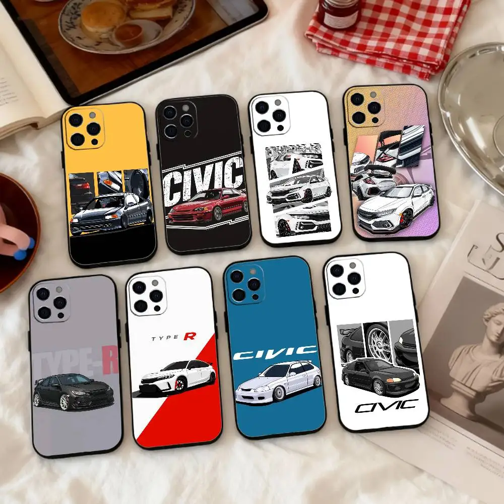 J-JDM T-Type R Civic Sport Car   Phone Case Silicone Soft Fo
