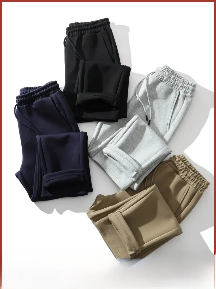 الراقية طبقة الهواء محبوك سراويل تقليدية للرجال تنفس مطاطا مستقيم الساق السراويل الطويلة موسم الخريف الجلد ودية تنوعا