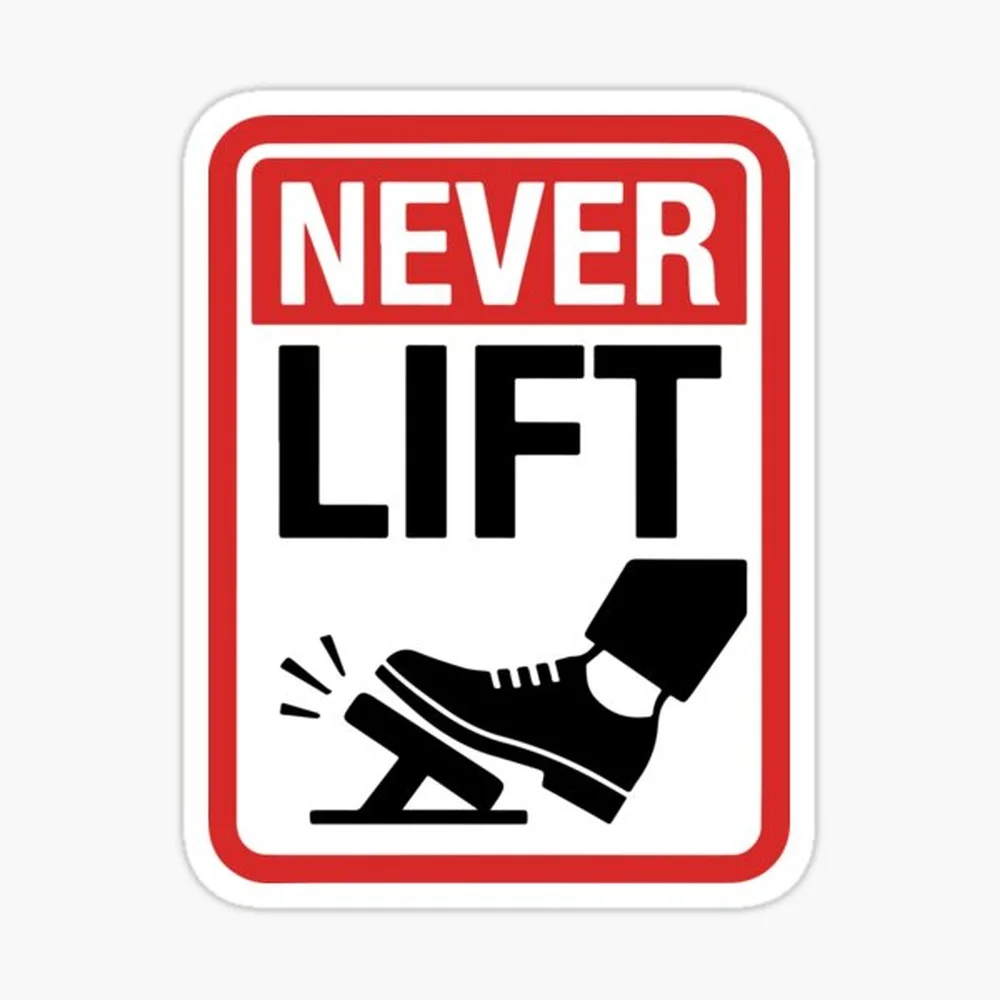 Never Lift Brake Sticker for Laptop Decor Bedroom Car Cute Cartoon Art Fashionable Public Suitcase