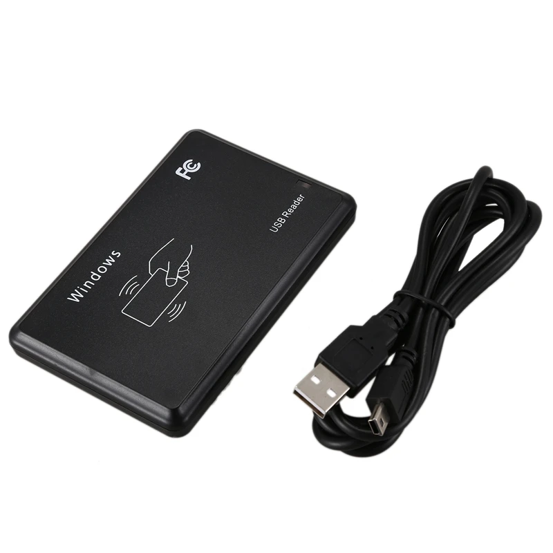 USB RFID Desktop Card Reader ID, Leitor de Cartão Contactless, 2X