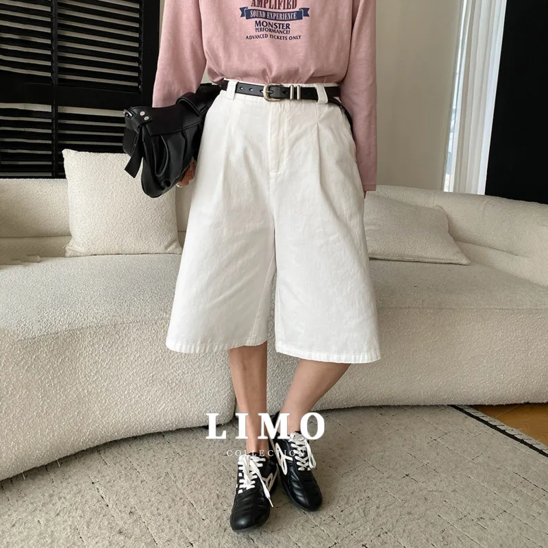 

LIMO Fashion Pleated Cotton Wide Leg Pants Women 2025 Spring Summer New Casual High Design Linen Style Trousers