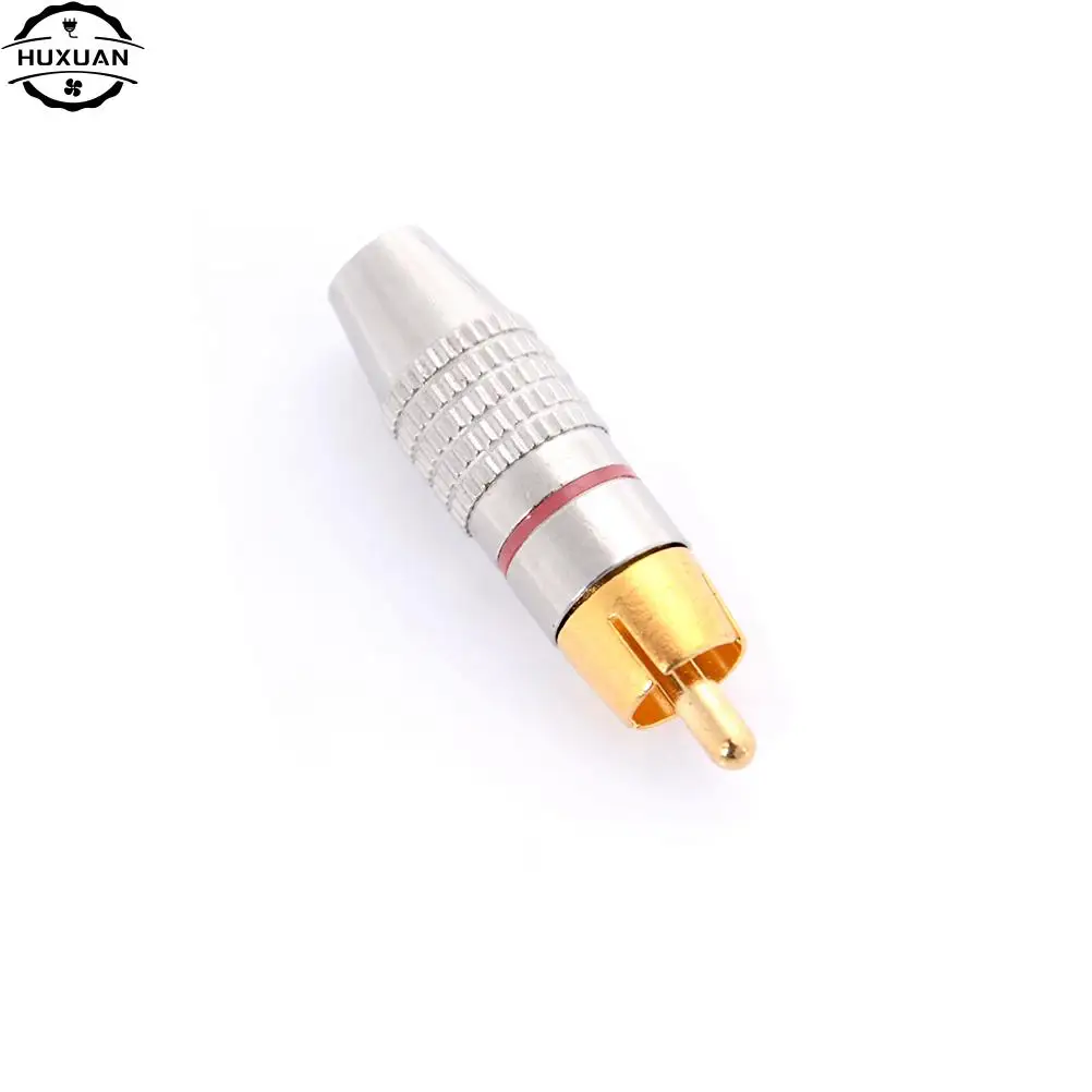 2 Stks/set Gold Rca Plug Solder Audio Video Adapter Connector Male Naar Male Converter Groothandel