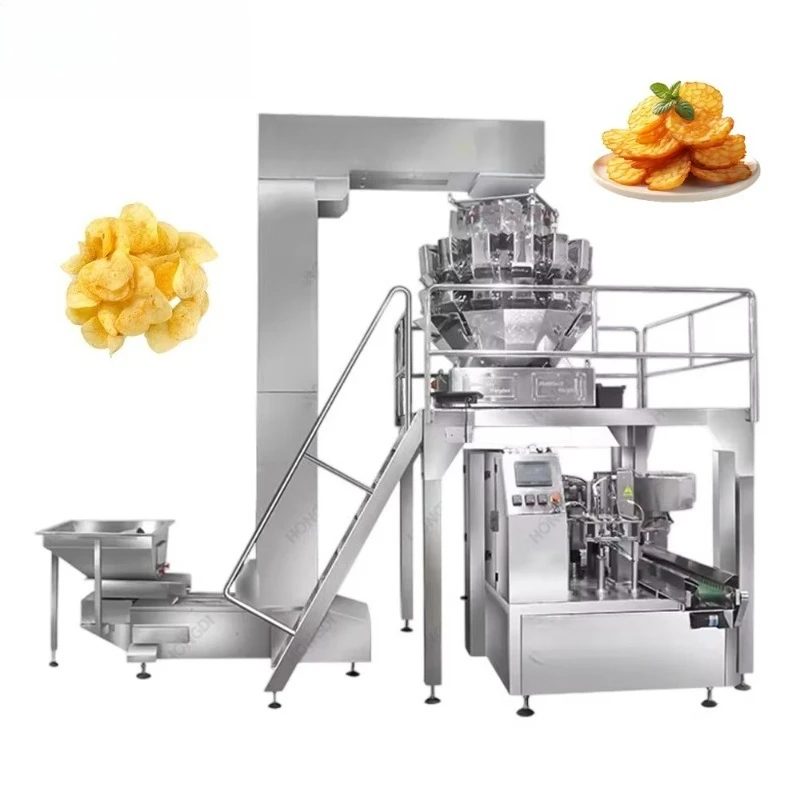 Industrial Grade Stainless Steel Pellet Packaging System Multi-head Weighing Packaging Machine For Meat Products Bagging