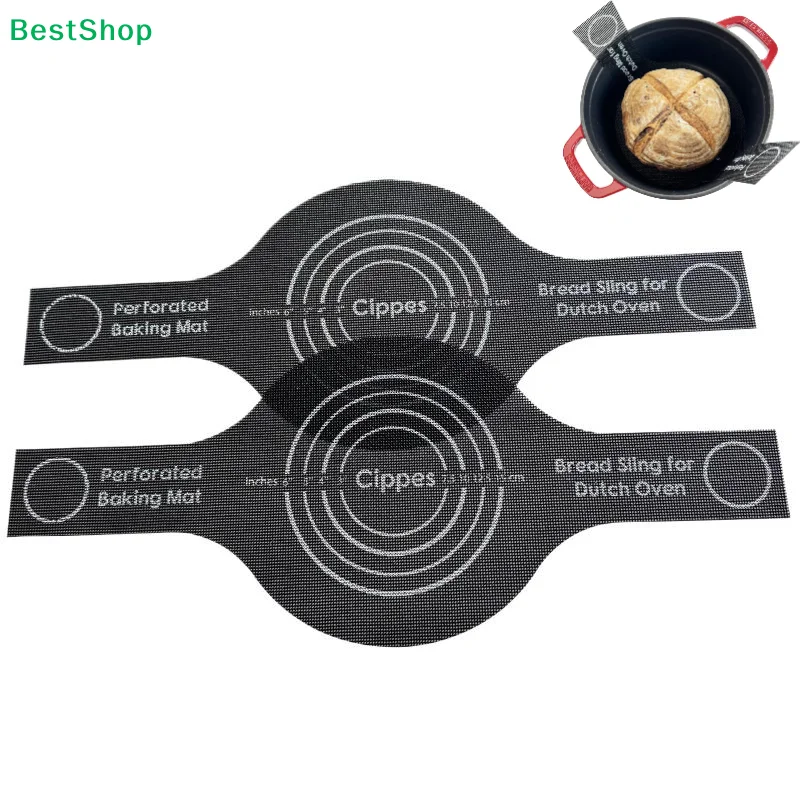 〔R〕Perforated Bread Baking Mat - Non-Stick Bread Sling for Dutch Oven, Reusable Baking Liner