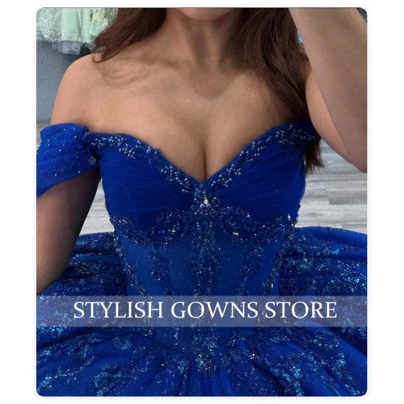 Luxurious15 Ball Gown Beading Off Shoulder Corest Formal Party Dress Vestidos de 15 Quinceanera Customized Plus Size