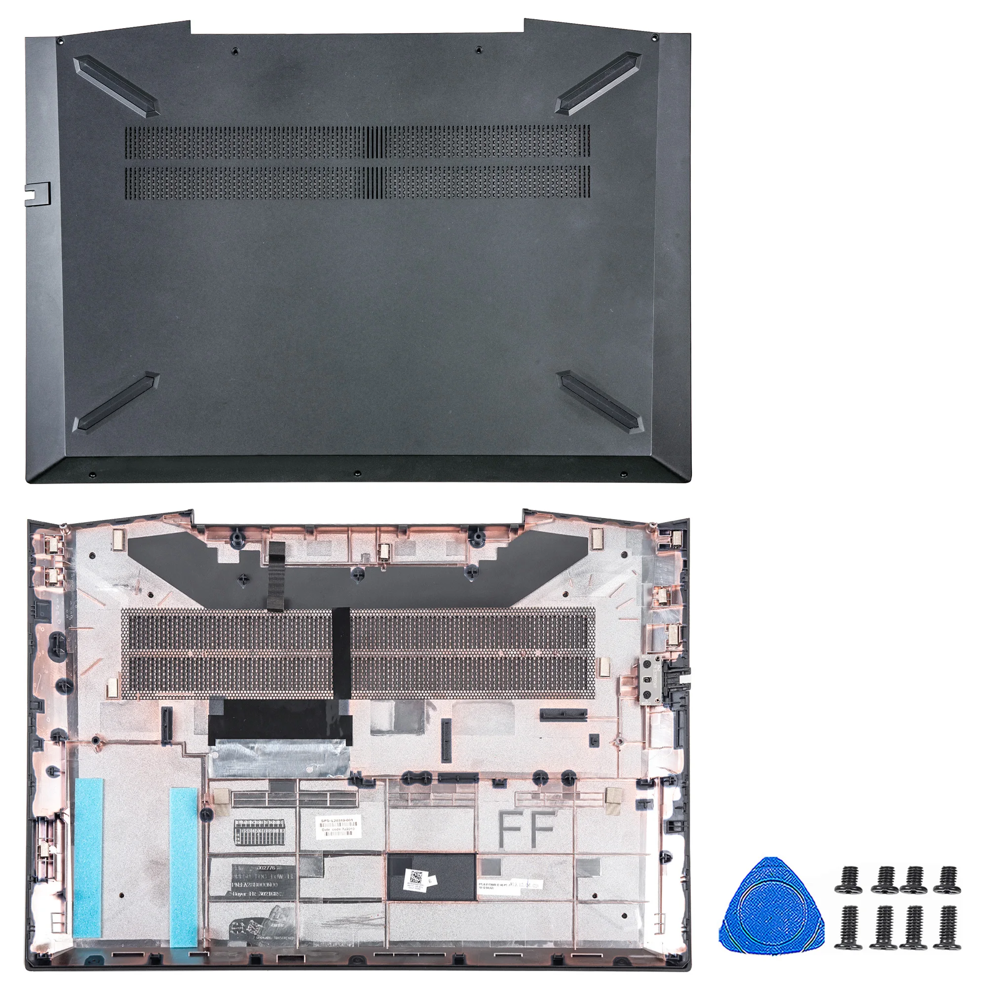 Imagem -05 - para hp Pavilion 15-cx Tpn-c133 Palmrest Dobradiças Lcd Capa Traseira com Logotipo de Prata Moldura Inferior Case Reparação Substituir Novo Case