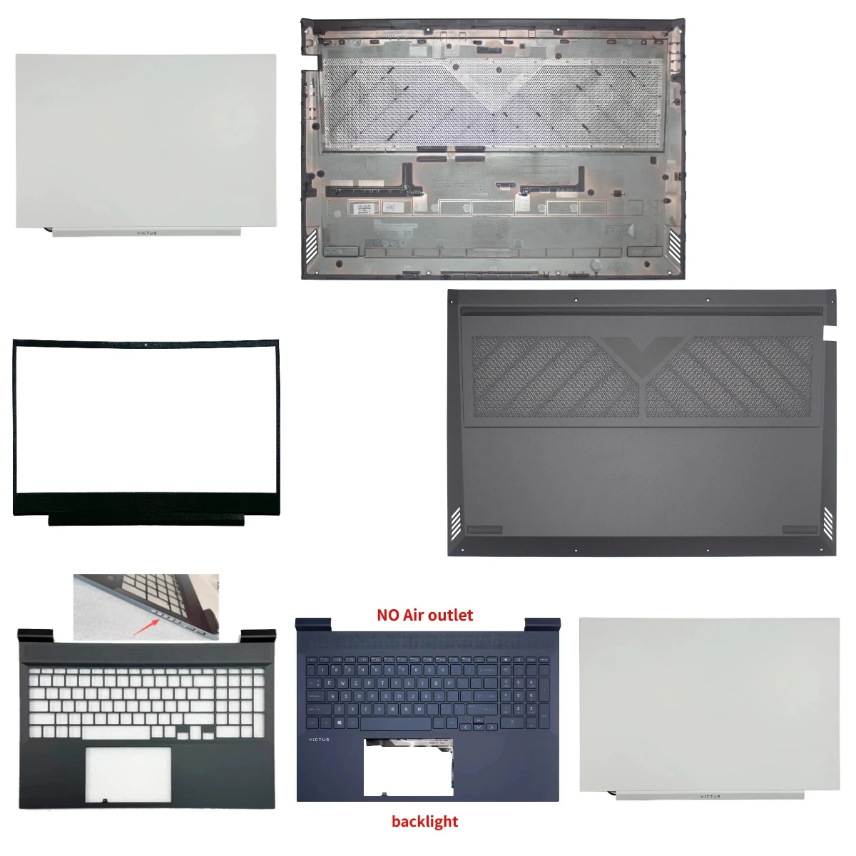 for Light and Shadow Elf 7 8 Victus 16-D E Q264 TPN-Q263 laptop screen top cover screen frame, palm rest bottom shell ABCD Cover