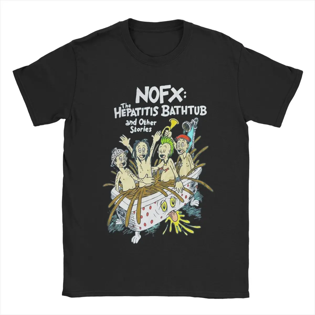 Hipster Nofx Band Bathtub T-Shirt Men Round Neck Pure Cotton T Shirt Short Sleeve Tees New Arrival Clothing