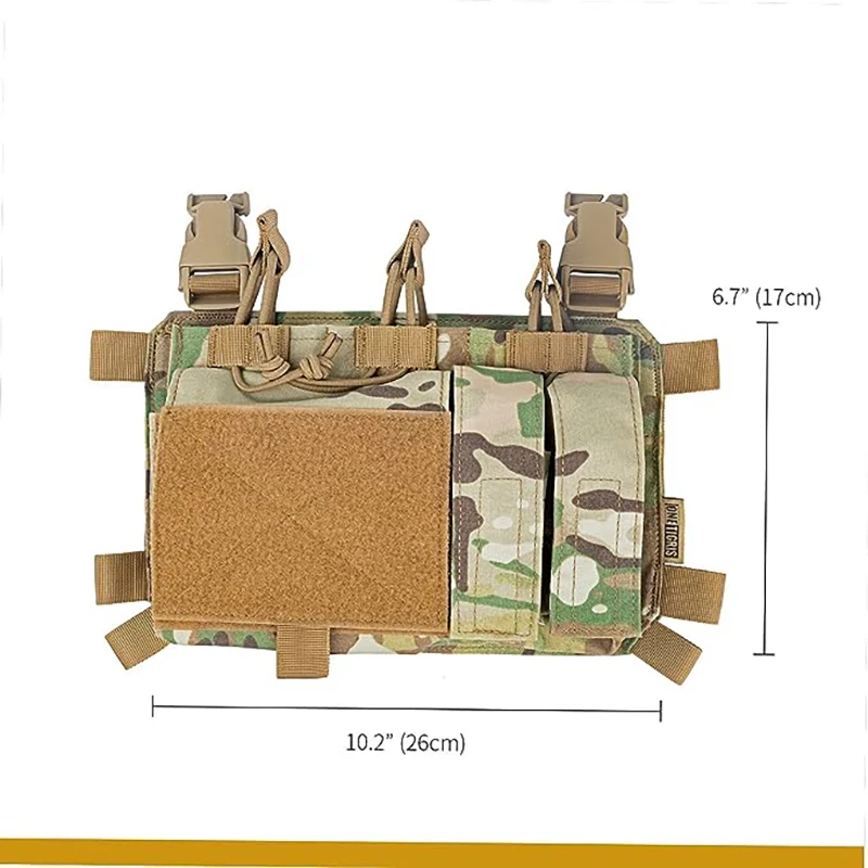 ONETIGRIS Tactical Molle Front Double Stack Abdominal Pouches Clip Bag AK/M4 Magazine Pouch Paintball Game Vest