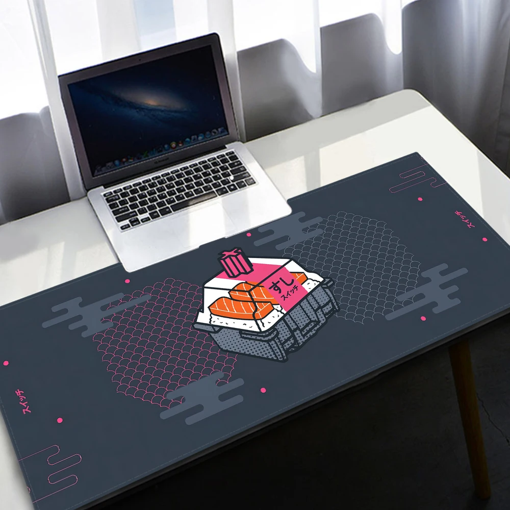 Tapis de souris de jeu gris Kawaii, tapis de clavier mécanique, Deskvirus, ordinateur, ordinateur portable, sous-souris Gamer, tapis de bureau