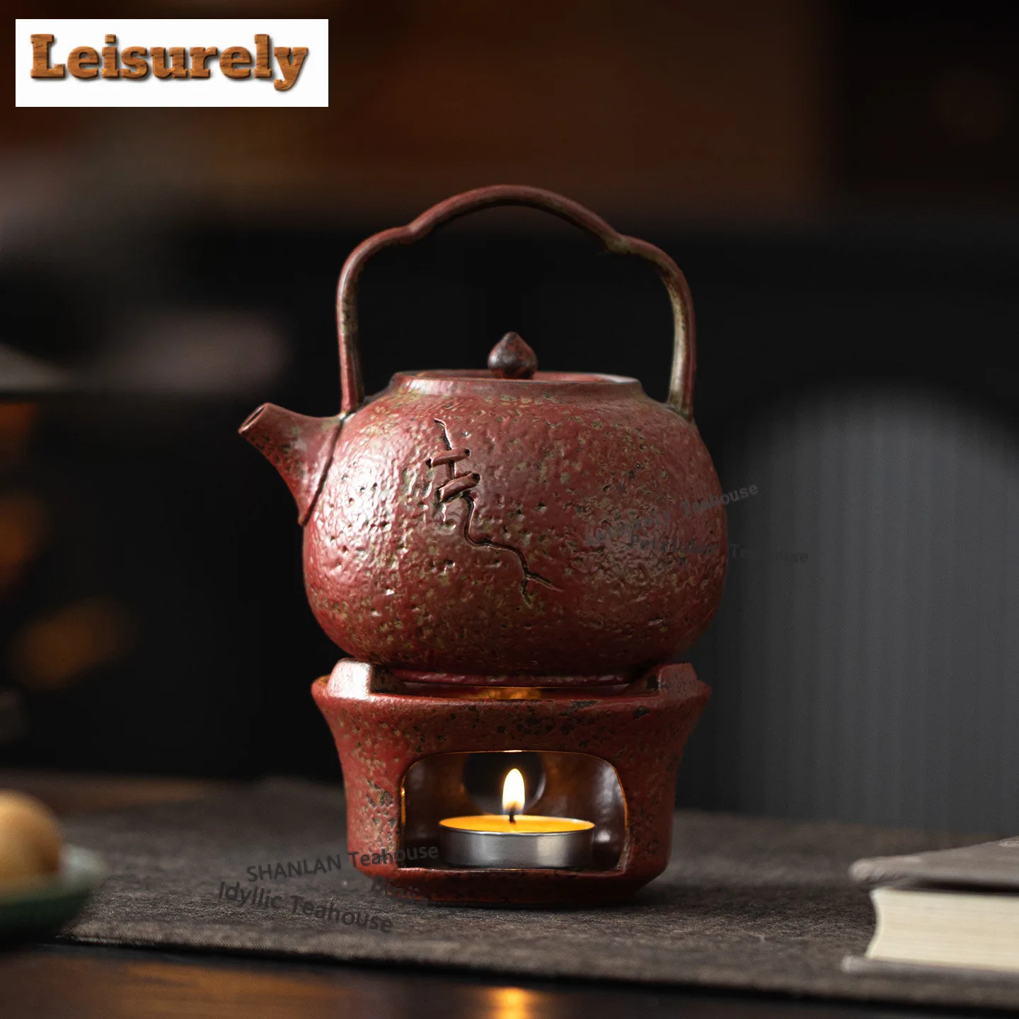 Red Mountain Lifting Handle Pot Tea Set Complete Set Vintage Tea Ceremony Set Tea Maker Teapot And Tea Cup Set Teaware Supplies