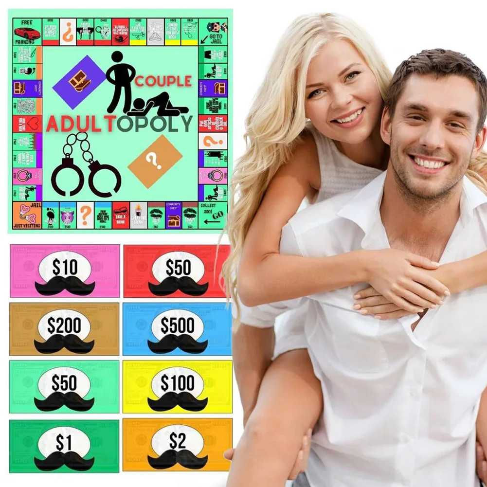 لعبة لوحة Adultopoly للزوجين ألعاب احتكار ليلية ألعاب حفلات الشرب بطاقات سطح السفينة العلاقة الحميمة الممتعة للترفيه الكبار جديد