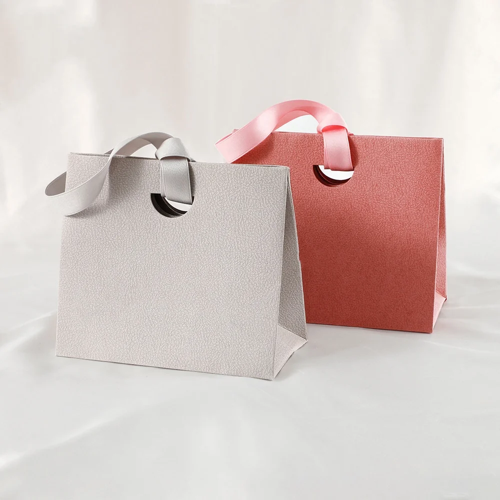 Jewellery Packaging Handbag With Ribbon Gift Wrapping Bag Eadphones Lipstick Storage Organizer New Paper Tote Bags New 2025