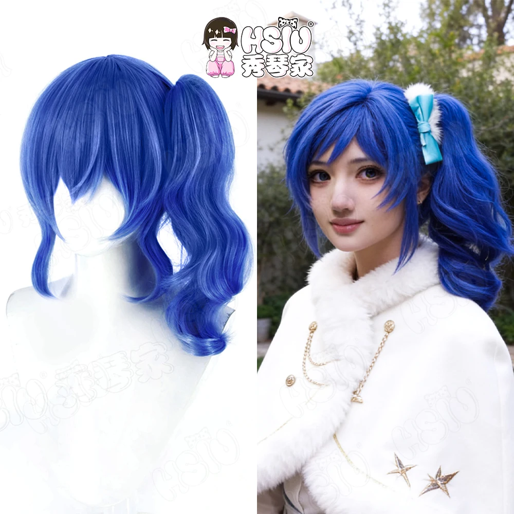 

Kiriya Aoi Cosplay Wig HSIU 45Cm dark blue short hair Synthetic Wig+Wig cap Anime Aikatsu Series cosplay Wig