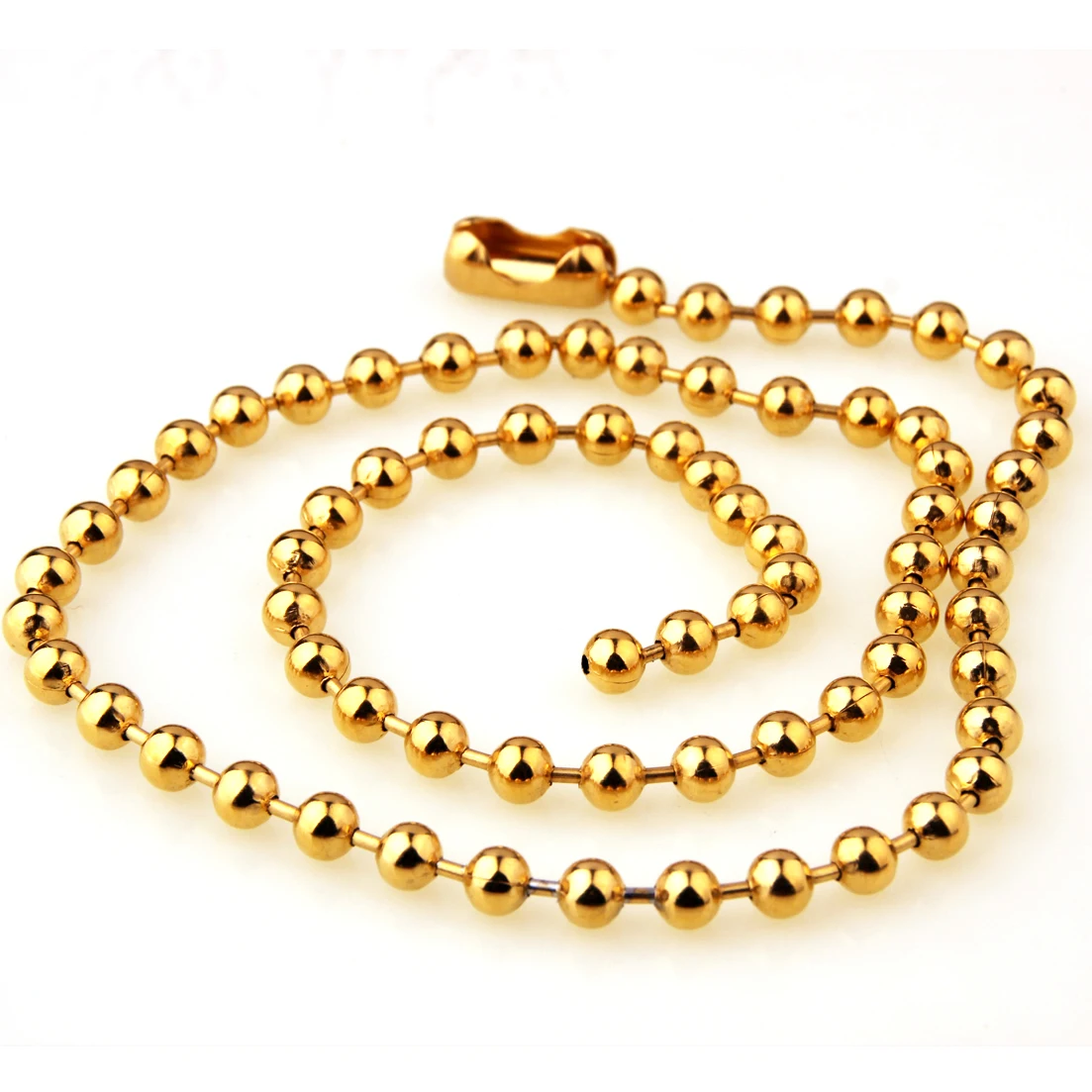 7inch-40inch 6/8/10/12mm Punk Jewelry 316L Stainless Steel Silver or Gold Color Ball Chain Necklace For Women Men Fashion Gift