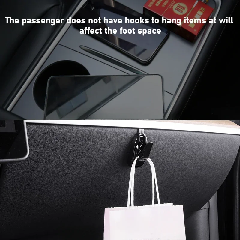 Für Tesla Modell Y/3/3 + Y Juniper 2025 Handschuhfach Kreative Haken ABS Neue Passagier Versteckte Lagerung haken Innen Auto Zubehör