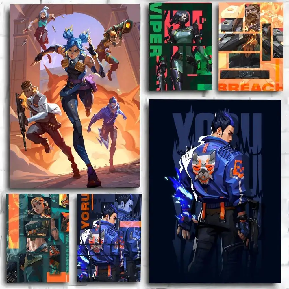 Póster artístico de Game V-VALORANT, decoración del hogar estilo anime, regalo ideal, decoración perfecta para la habitación