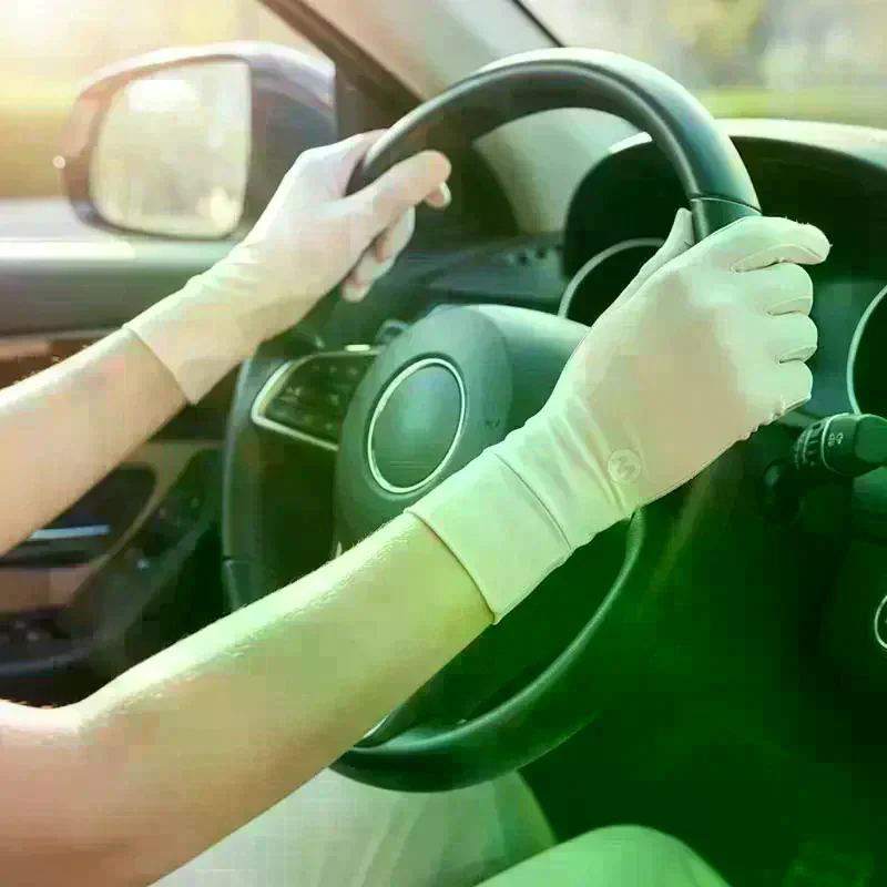 

Women Ice Silk Sun Protection Gloves 1 Pair UV Blocking Summer Arm Sleeves for Outdoor Cycling and Driving