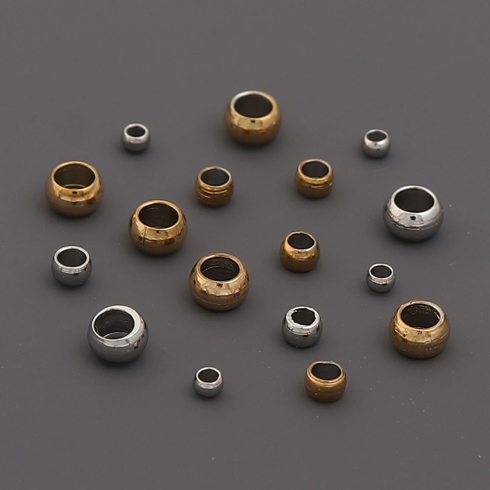50-100 Stück/Lot 1,5 2 3mm Edelstahl-Kugel-Quetschperlen Stopper-Abstandshalterperlen für DIY Schmuckherstellung Zubehör – Detail 3