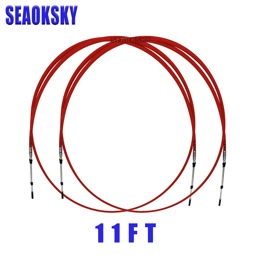 

2pcs 11FT Throttle Control Cable For Yamaha Outboard Boat Motor Control Stainless Steel Throttle Shift Control Cable