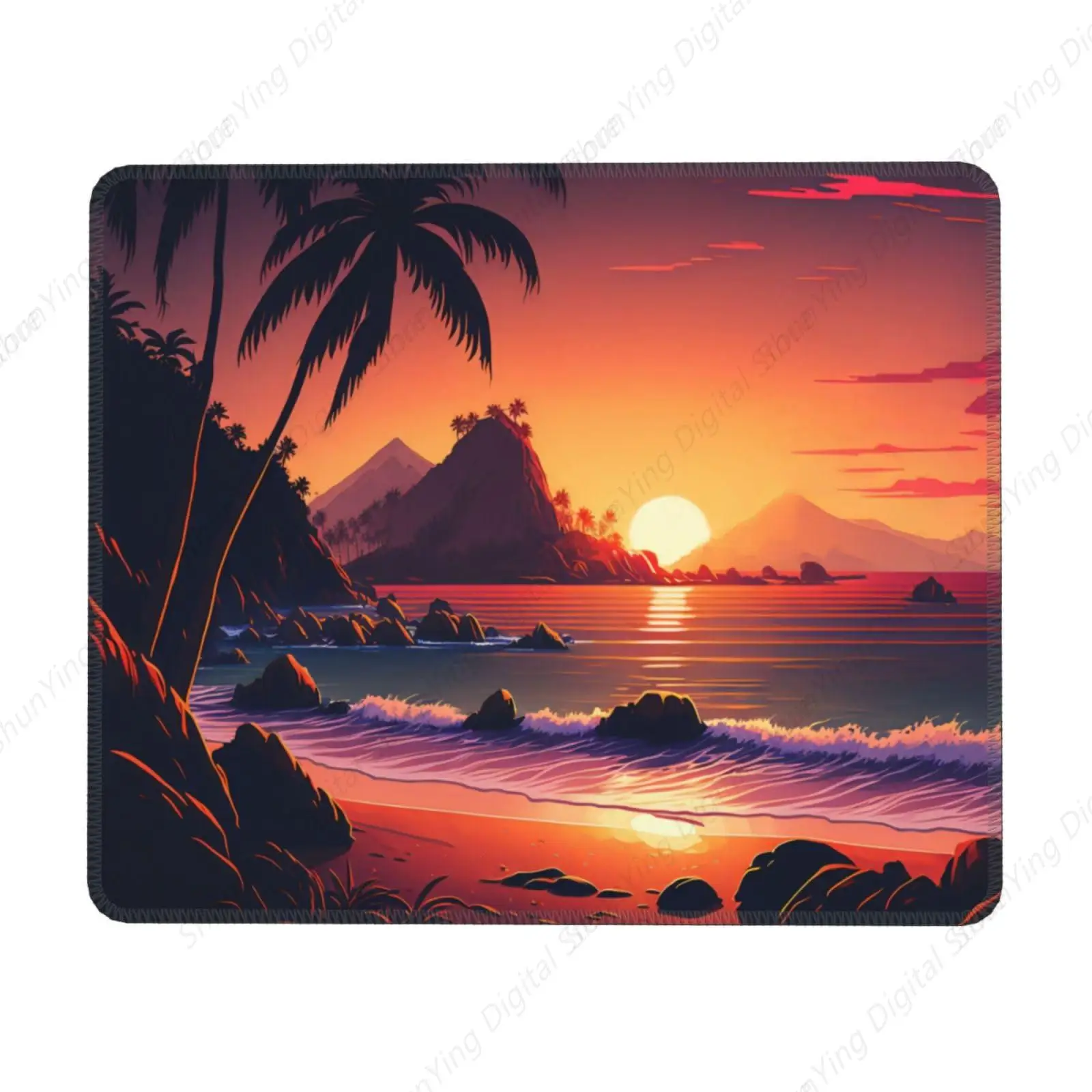 

Beach Sunset Coconut Tree Mouse Pad Non Slip Rubber Gaming Mouse Pad Suitable For Office Mouse Pads On Computers And Laptops