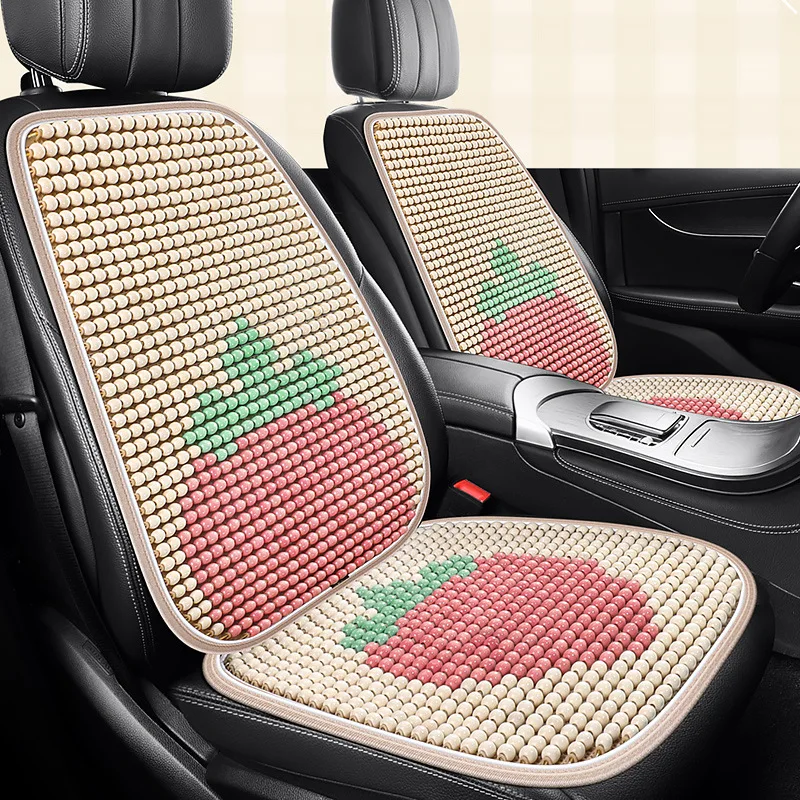 

Summer Cool Breathable Wooden Bead Seats Cover Four Seasons Universal SUV Car Seat Cover Cool Wooden Beads Car Seat Protection
