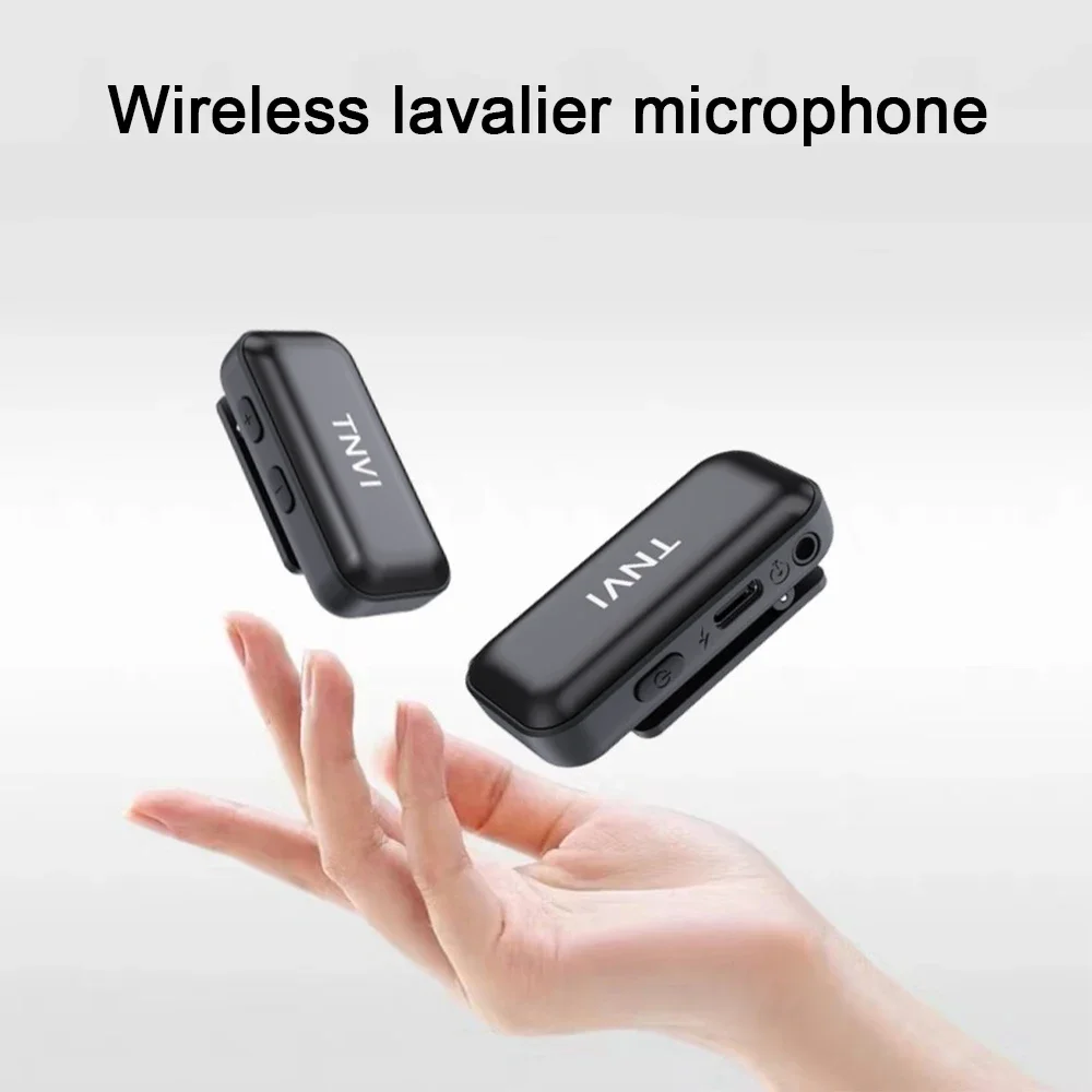 Portable Wireless Lavalier Microphone System 50m Range Interview Vlog Live Recording for IPhone Android Ipad Camera Mini Mic