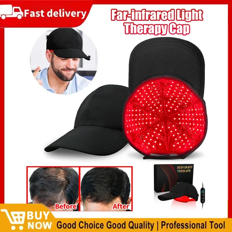 

Кепка для терапии красным светом, шапочка для роста волос со светодиодной подсветкой ближнего инфракрасного диапазона 180, шлем для ухода за кожей головы, профилактика выпадения волос