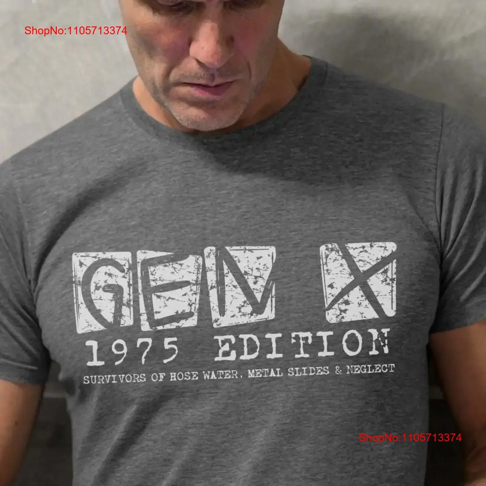 50th Birthday gift for men Gen X T Shirt Born in 1975 Xer 1965 1980 bday Dad Grandpa Pap Turning fifty vintage Washed Stretched