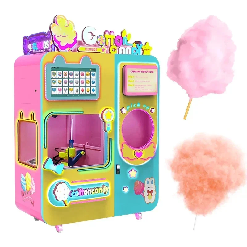 Factory price professional custom Automatic Cotton Candy Vending Machine commercial cotton candy machine