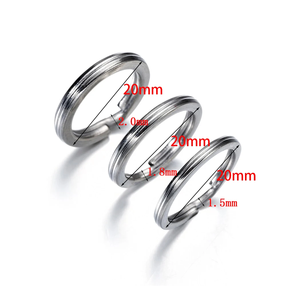 10/20pcs/Lot Stainless Steel Key Chain Ring Steel Round Flat Line Split Ring Loop Connectors DIY Car Keychain Jewellery Findings