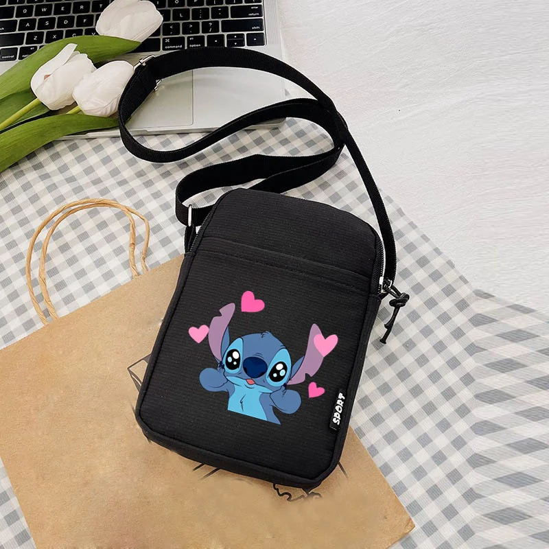 Kawaii Disney Lilo Stitch Women's Bags Mobile Phone Bag All-match Mini Small Crossbody Bag Hanging  Coin Purse Women's Handbag