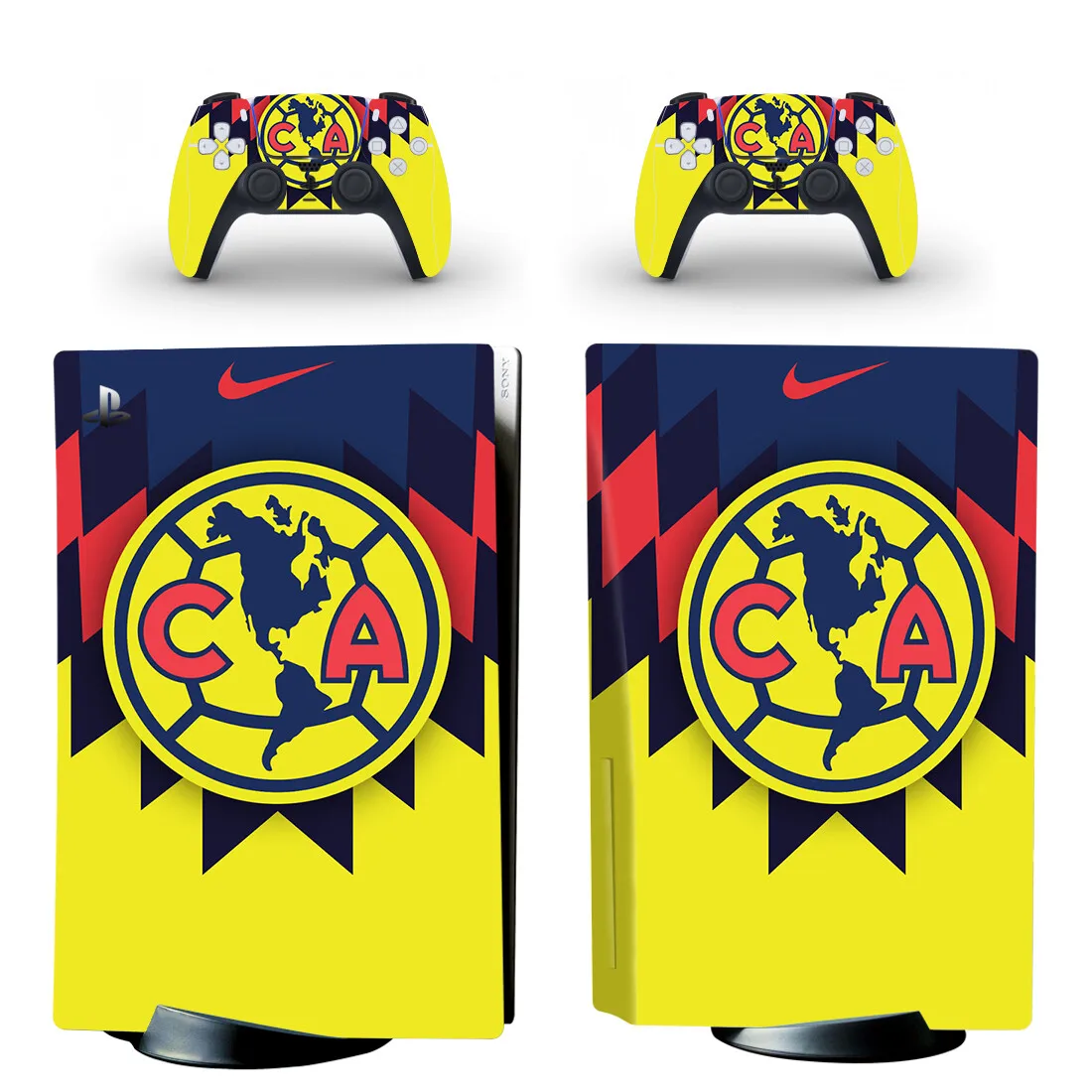 Mexico Football Club America PS5 Disc Skin Sticker Decal Cover for Console and 2 Controllers PS5 Disk Skin Sticker Vinyl