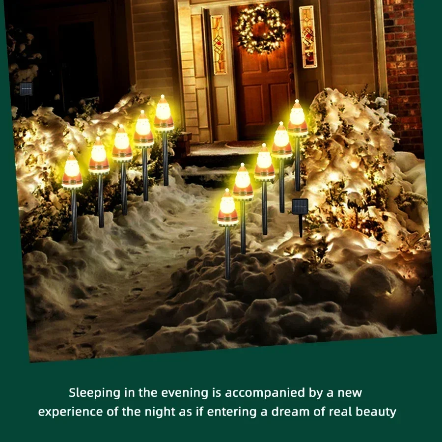 5 قطعة أضواء عيد الميلاد LED سانتا كلوز شجرة عيد الميلاد أضواء جو احتفالي في الهواء الطلق حديقة أضواء المناظر الطبيعية أضواء الرؤية الليلية