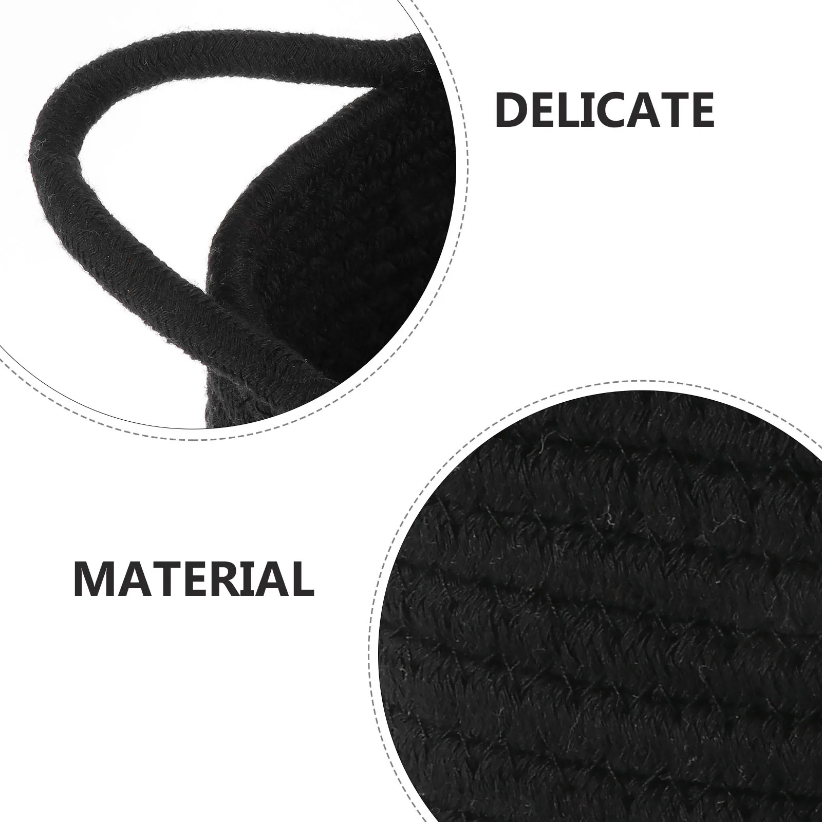 

2Pcs Cotton Rope Storage Baskets Handmade Black Aesthetic Desk Bedroom Shelf Organizer Woven Bins Bags Home Decor