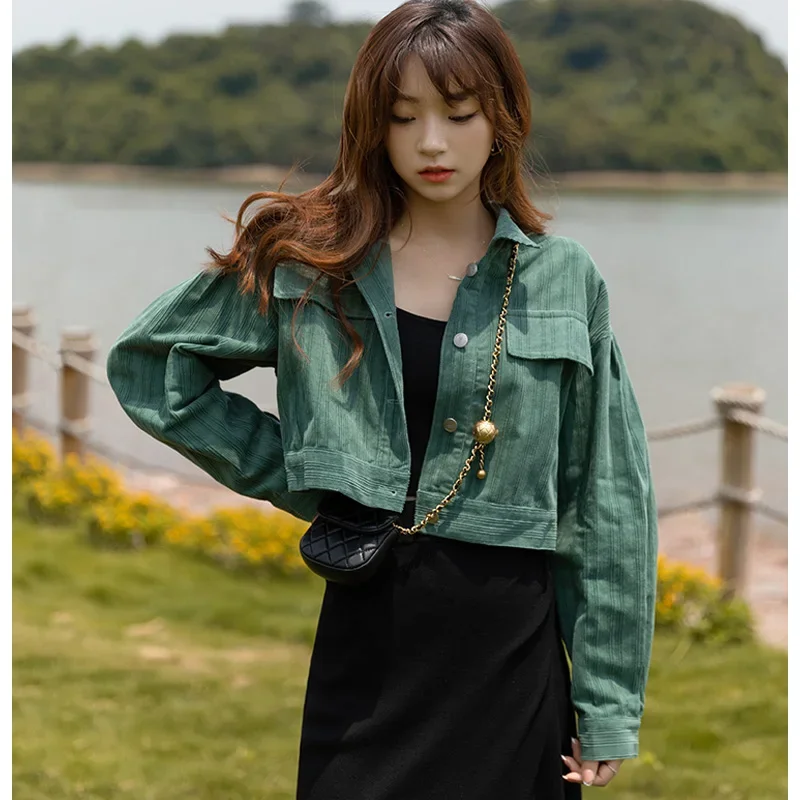 MISHOW Jackets For Women Streetwear Long Sleeve Turn Down Collar Fashion Short Outdoor Sexy Female Clothing MXA32W0042