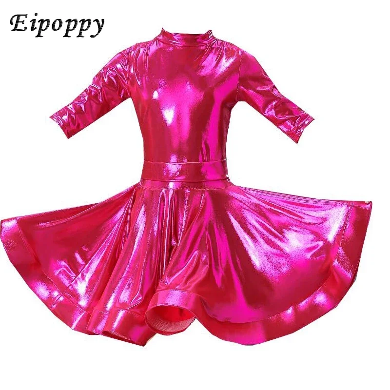 ชุดเดรสเต้นรำละตินสำหรับเด็กผู้หญิงเต้นรำบอลรูมรุมบ้าแซมบ้าปกชุดเต้นรำของเด็กละตินชุดเต้นแจ๊สงานรื่นเริงสมัยใหม่