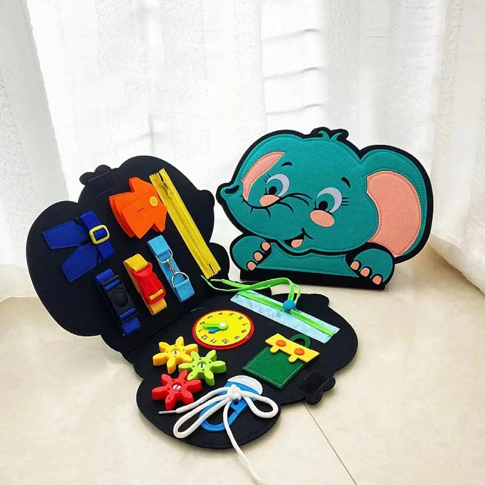 

Felt Material Kids Montessori Toy Dressing Board Hand-eye Coordination Early Education Toy Hand Exercise Sensory Toy