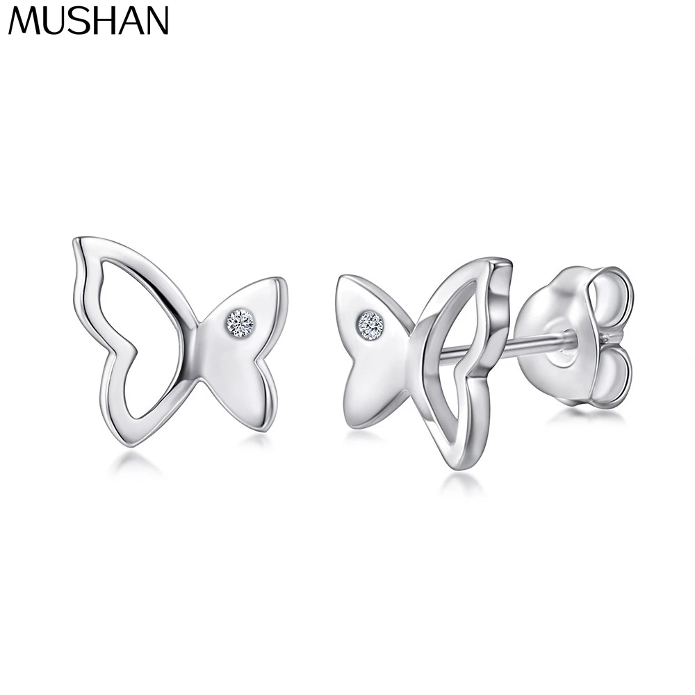 

MuShan Jewelry 925 Sterling Silver Stud Earrings Dangle High Carbon Diamond Bridal Shower Luxury Women Earring Fine Jewelry