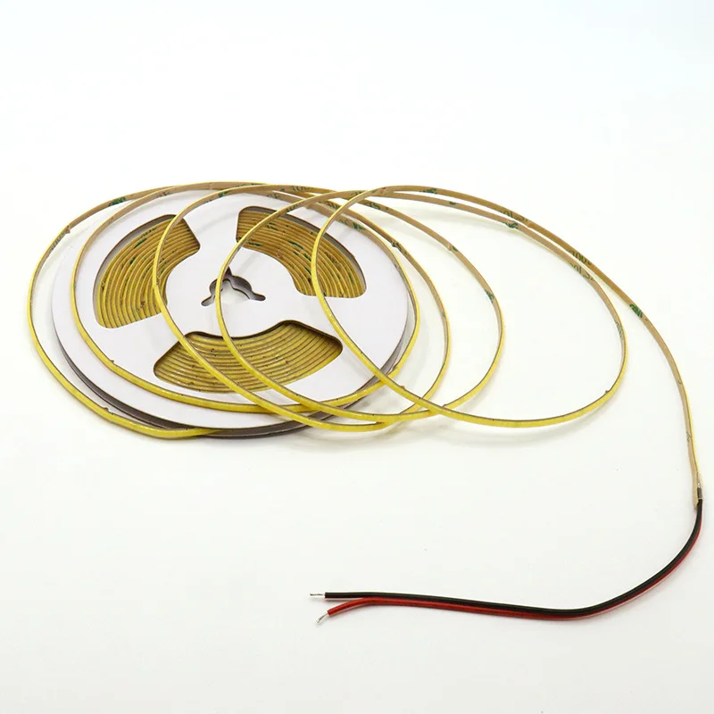 5m 12V 24v Ultra Thin Narrow Slim 2.7mm 3mm LED COB Flexible Soft Ribbon Strip 3000K Nature White 4000K 6500K  Cabinet Wardrobe