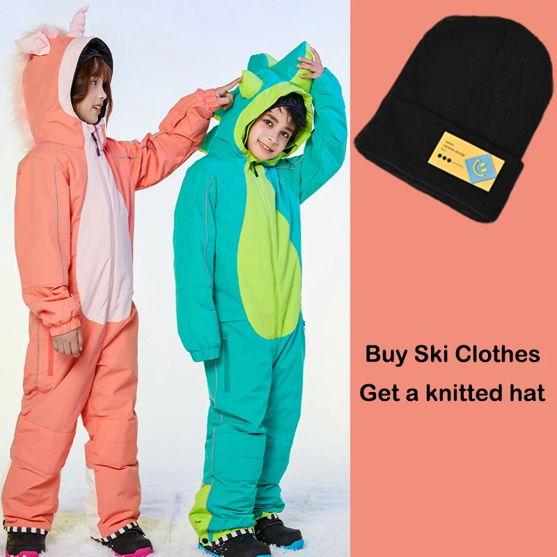 Fato de esqui snowboard infantil, conjunto de esqui impermeável para meninos e meninas, roupas esportivas ao ar livre para crianças, macacão snowboard para inverno, novo