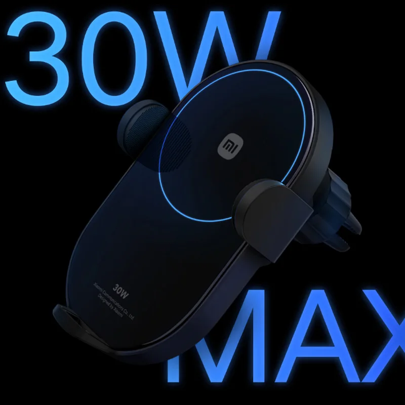 Xiaomi Mi 30W Max Qi Wireless Car Charger Auto Pinch with Intelligent Infrared Sensor Fast Charging Car Phone Holder