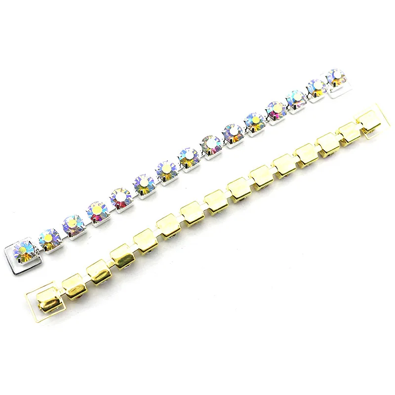 6/Piece 13*162MM Single-Row Sparkling Rhinestone Decorative Chain/Bikini Connecting Buckle, Suitable for Shoulder Strap Clothing